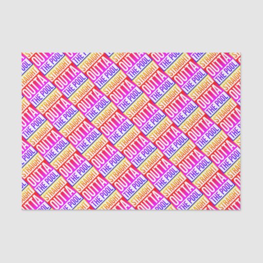 Rechtstreeks buiten de pool Typografische Tekst kl Tissuepapier (Voorkant)