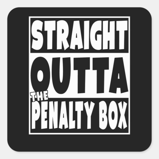 Rechtstreeks buiten de strafdoos Funny Hockey Play Vierkante Sticker (Voorkant)