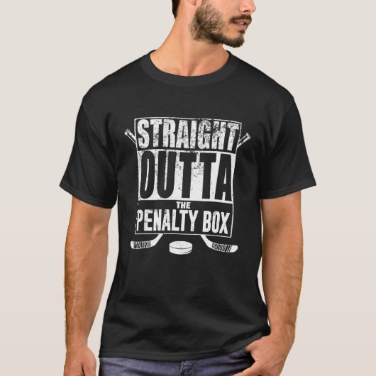 Rechtstreeks buiten de strafdoos Hockey Player Gif T-shirt (Voorkant)