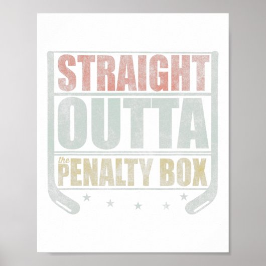 Rechtstreeks buiten de strafdoos Hockey Poster (Voorkant)