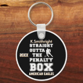 Rechtstreeks buiten de strafdoos ijshockey sleutelhanger (Voorkant)