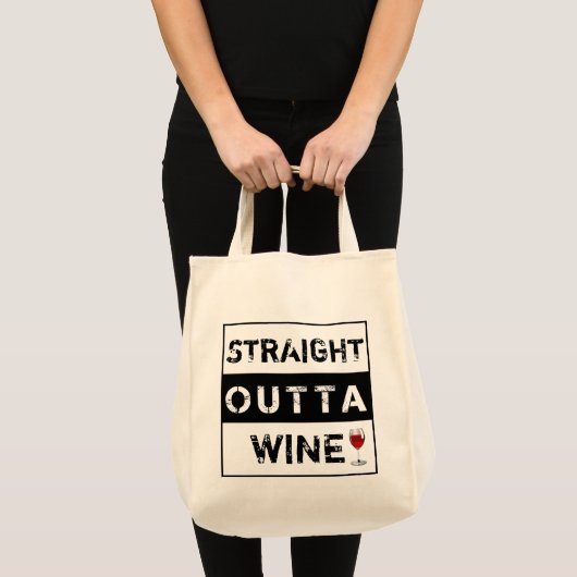 Rechtstreeks Buiten Wijn of pas uw eigen tekst aan Tote Bag (Voorkant (product))