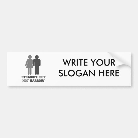 Rechtstreeks maar niet smal bumpersticker (Voorkant)