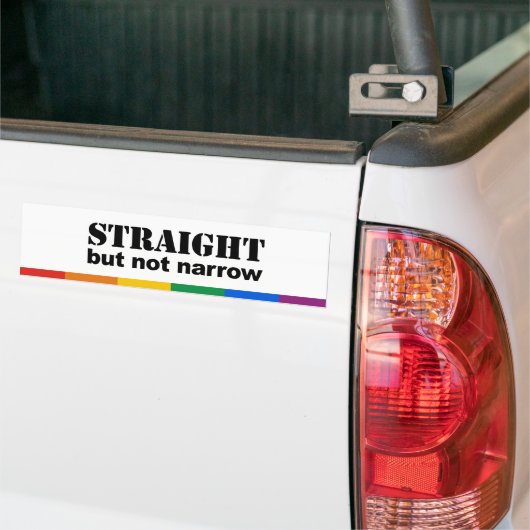Rechtstreeks maar niet smal bumpersticker (Op Truck)