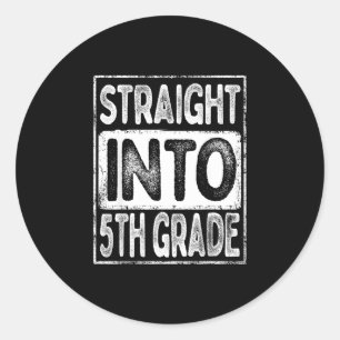Rechtstreeks naar de 5e klas retro terug naar scho ronde sticker
