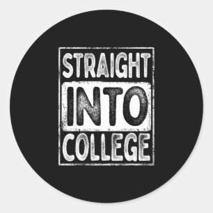 Rechtstreeks naar de universiteit retro terug naar ronde sticker