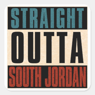 Rechtstreeks naar South Jordan Utah UT Vierkante Sticker