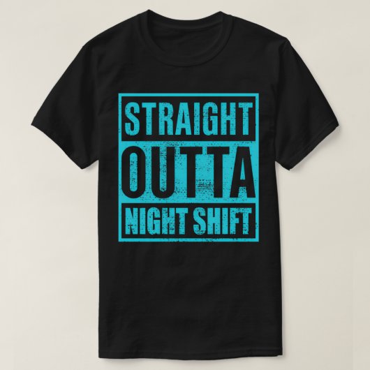 Rechtstreeks nachtploegendienst t-shirt (Design voorkant)