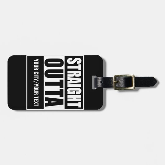 RECHTSTREEKS OUTTA AANGEPAST BAGAGELABEL (Voorkant horizontaal)