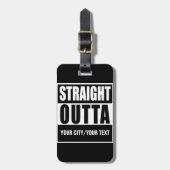 RECHTSTREEKS OUTTA AANGEPAST BAGAGELABEL (Voorkant verticaal)