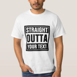 RECHTSTREEKS OUTTA-typografie naar shirten   Perso T-shirt