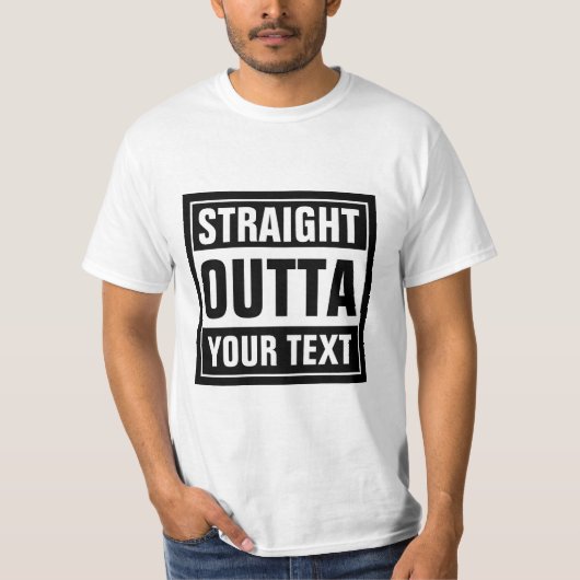 RECHTSTREEKS OUTTA-typografie naar shirten | Perso T-shirt (Voorkant)