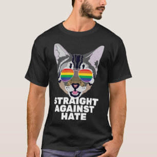 Rechtstreeks tegen haat kat Gay Pride T-shirt