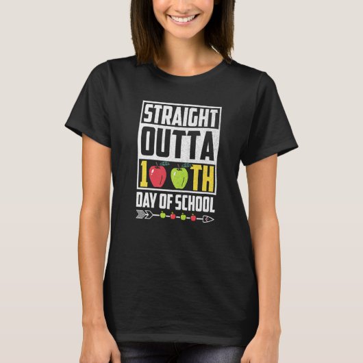 Rechtstreeks tot 100e schooldag t-shirt (Voorkant)
