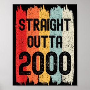 Rechtstreeks uit 2000 Grappige Retro Verjaardag Ge Poster