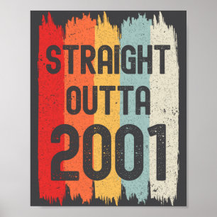 Rechtstreeks uit 2001 Grappige Retro Verjaardag Ge Poster
