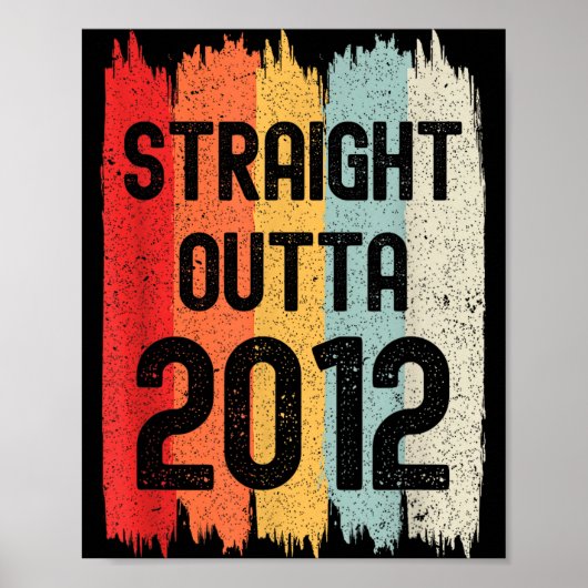 Rechtstreeks uit 2012 Funny Retro Verjaardag Gewel Poster (Voorkant)