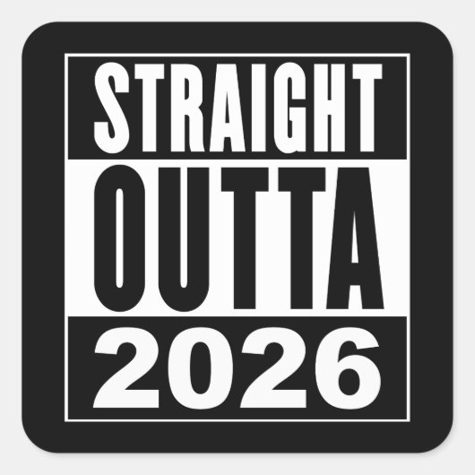 Rechtstreeks uit 2026 vierkante sticker (Voorkant)