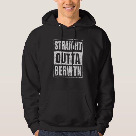 Rechtstreeks uit Berwyn Illinois State Hoodie (Voorkant)