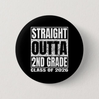 Rechtstreeks uit de 2e klas Grappige afstuderen 20 Ronde Button 5,7 Cm