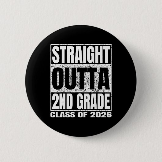 Rechtstreeks uit de 2e klas Grappige afstuderen 20 Ronde Button 5,7 Cm (Voorkant)
