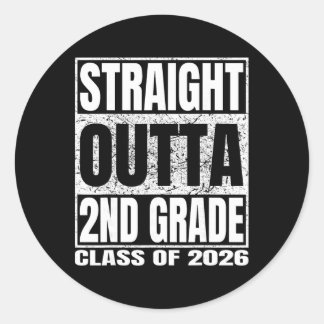Rechtstreeks uit de 2e klas Grappige afstuderen 20 Ronde Sticker