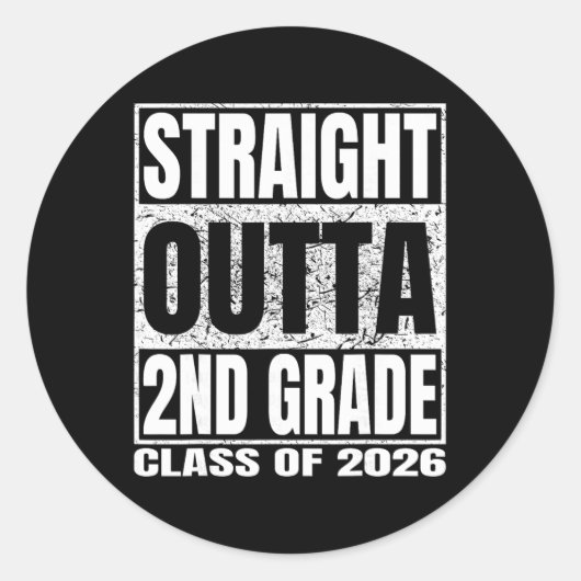 Rechtstreeks uit de 2e klas Grappige afstuderen 20 Ronde Sticker (Voorkant)