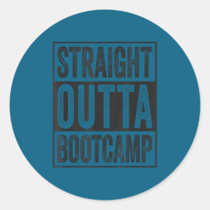 Rechtstreeks uit de bootcamp soldaat basisopleidin ronde sticker