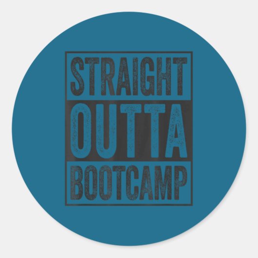 Rechtstreeks uit de bootcamp soldaat basisopleidin ronde sticker (Voorkant)