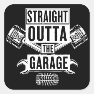 Rechtstreeks Uit De Garage Monteur Vierkante Sticker