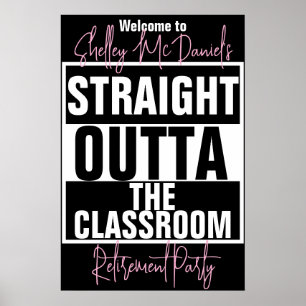 Rechtstreeks uit de klas Gepensioneerd Feestje Poster