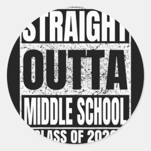 Rechtstreeks uit de middelbare school Cl van 2026  Ronde Sticker
