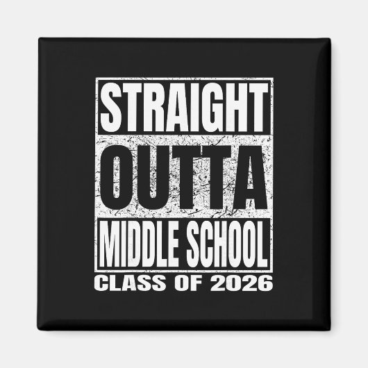Rechtstreeks uit de middelbare school Grappig 2026 Magneet (Voorkant)