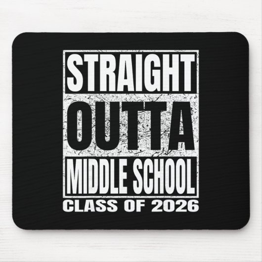 Rechtstreeks uit de middelbare school Grappig 2026 Muismat (Voorkant)