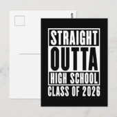 Rechtstreeks uit de middelbare schoolklas van 2026 briefkaart (Voorkant / Achterkant)
