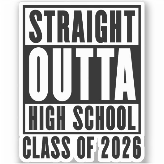 Rechtstreeks uit de middelbare schoolklas van 2026 sticker (Voorkant)
