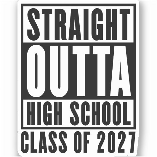 Rechtstreeks uit de middelbare schoolklas van 2027 sticker (Voorkant)