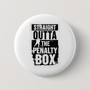 Rechtstreeks Uit De Penalty Box IJshockeyspeler G Ronde Button 5,7 Cm