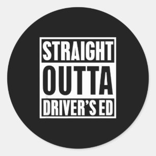 Rechtstreeks uit de rijles Grappige nieuwe bestuur Ronde Sticker