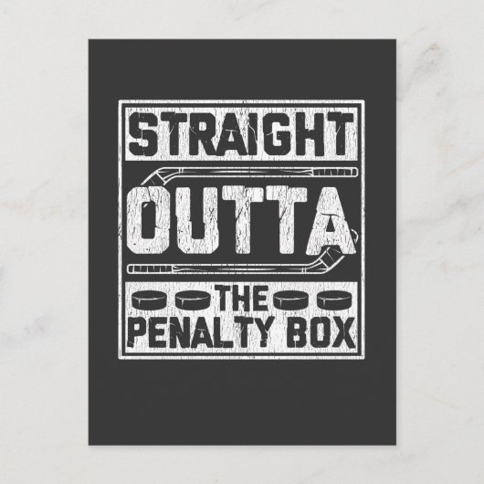 Rechtstreeks uit de strafbank van de ijshockeyspel briefkaart (Voorkant)