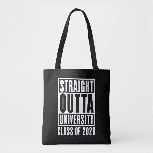 Rechtstreeks uit de universiteit klas 2026 tote bag (Voorkant)