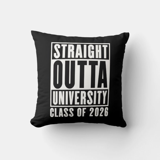 Rechtstreeks uit de universiteit klas van 2026 kussen (Voorkant)