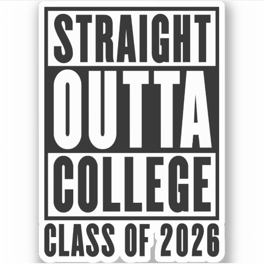Rechtstreeks uit de universiteit klas van 2026 sticker (Voorkant)