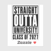Rechtstreeks uit de universiteit klas van 2027 sticker (Vel)