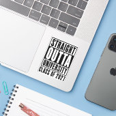 Rechtstreeks uit de universiteit klas van 2027 sticker (Laptop met iPhone)