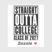Rechtstreeks uit de universiteit klas van 2027 sticker (Vel)