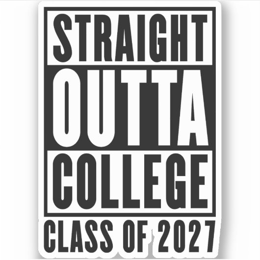 Rechtstreeks uit de universiteit klas van 2027 sticker (Voorkant)