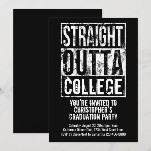 Rechtstreeks uit de universiteit Leuke afstudeerfe Kaart (Voorkant / Achterkant)