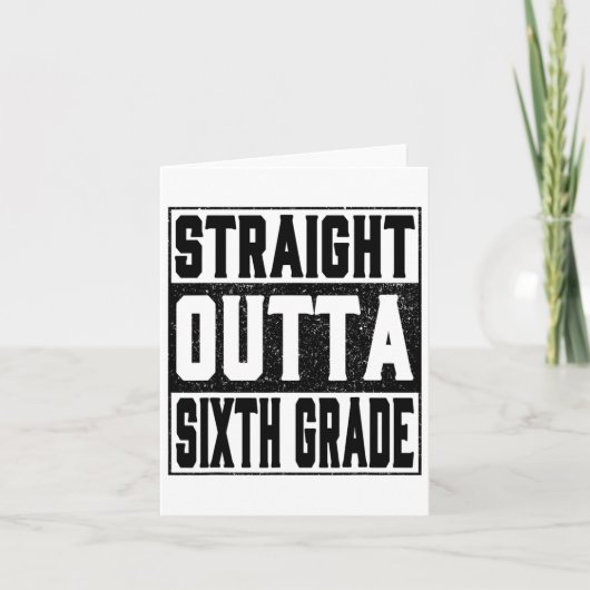 Rechtstreeks uit de zesde graad Grappig 2025 6e af Kaart (Voorkant)