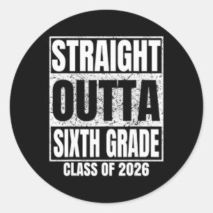 Rechtstreeks uit de zesde klas Cl 2026 6e klas afs Ronde Sticker